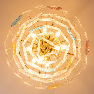 led吊燈新款 餐廳少女夢幻燈具 現代彩色水晶吊燈現代主臥室燈歐式