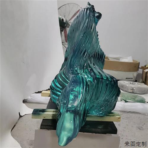 透明假山树脂雕塑摆件创意抽象办公室酒店玄关家居装饰工艺品定制图片