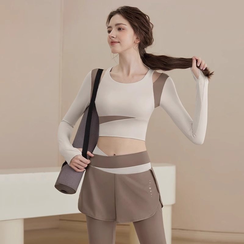 瑜伽服女秋冬新款百搭高级感健身服普拉提运动上衣训练服套装