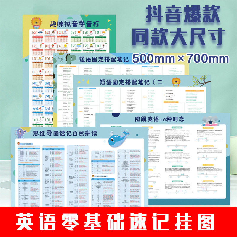 零基础学英语中小学英语知识点有声挂图音标记单词固定短语单词属于什么档次？