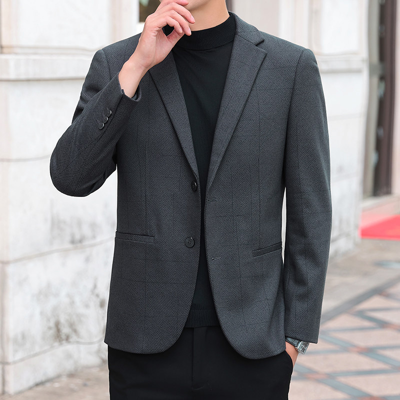 男士西服休闲修身商务长袖外套上衣单西高级感小西装职业新郎礼服