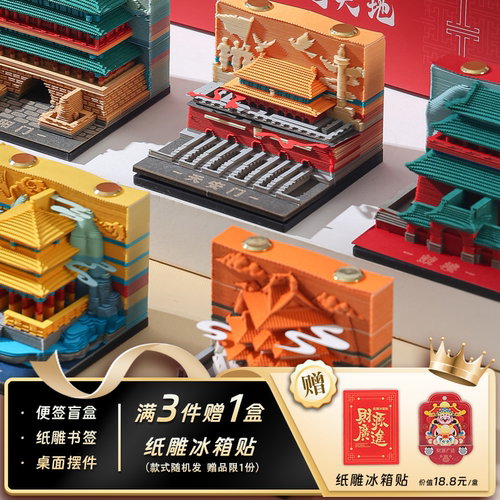 中轴线纸雕日历便签文创纪念礼品