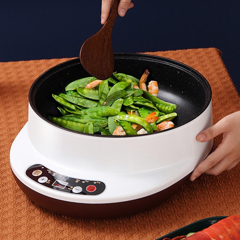 电炒锅一体炒菜蒸煮锅多功能家用煮菜插电1-2人3-4小型不粘锅宿舍
