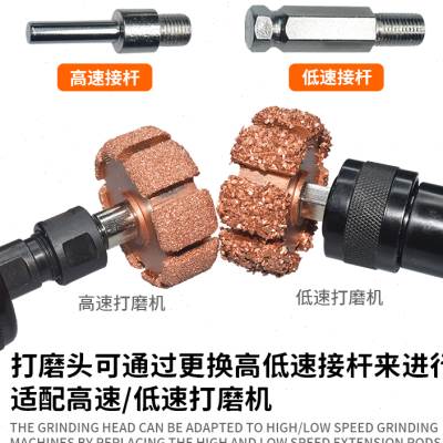 益精低速气动打磨头钨钢打磨轮汽车轮胎补胎工具高速齿轮火补胎侧