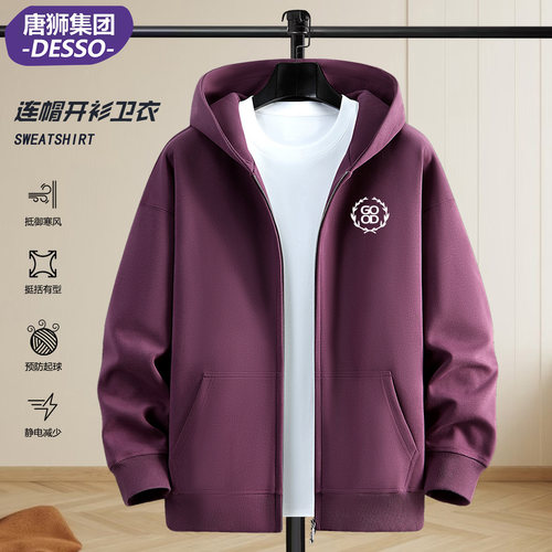 唐狮DESSO秋冬连帽拉链卫衣男