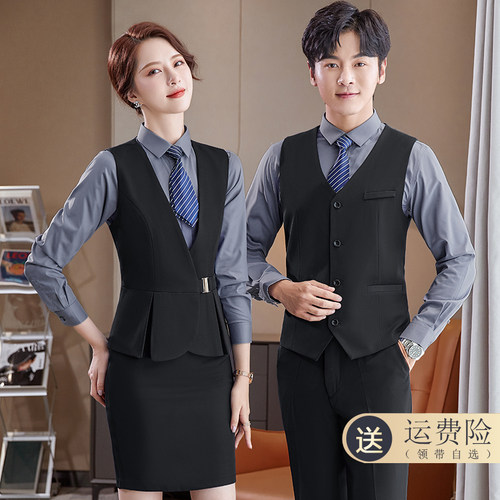 职业马甲套装收银餐厅餐饮ktv服务员酒吧珠宝店酒店前台工作服女