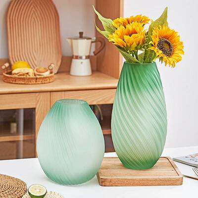 日式玻璃轻奢花瓶小清新朦胧简约客厅水养鲜花插花餐桌摆件养绿植