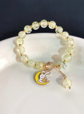 卡通三丽鸥爆花水晶串珠手链帕哈狗库洛米卡通学生手串送闺蜜