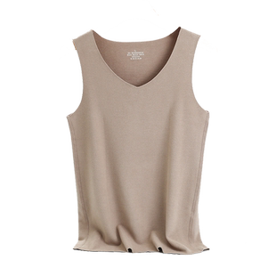 半醒冷狗男士保暖背心秋冬恒温发热双面磨毛无痕轻薄外穿打底上衣