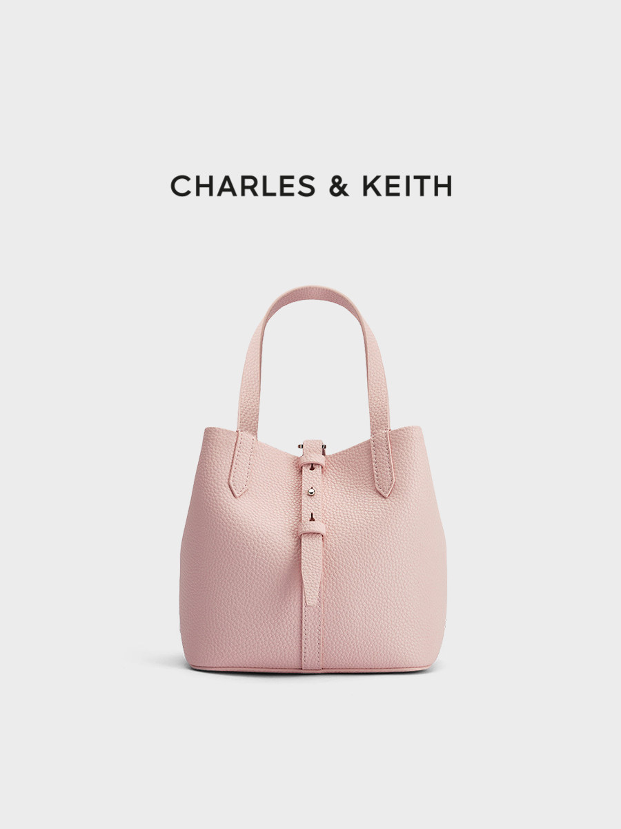 Charles & Keith qadın çantası, sadə gündəlik bucket model