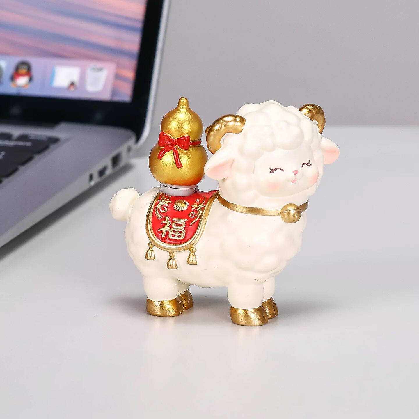 新款鸿运三羊开泰摆件创意生肖羊年办公室桌面装饰羊年本命年礼物