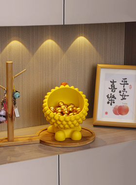 榴莲前台装放糖果盘子商务接待吧台零食收纳盒摆件乔迁新居送礼品