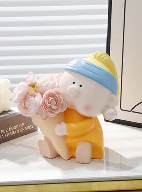 树脂装饰摆件可爱艺术家花瓶