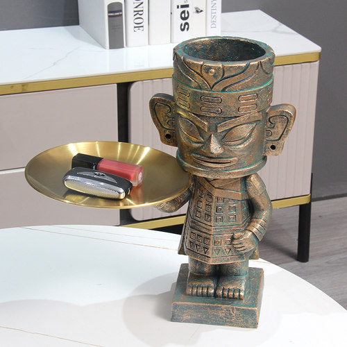 树脂收纳轻奢桌面摆件三星堆