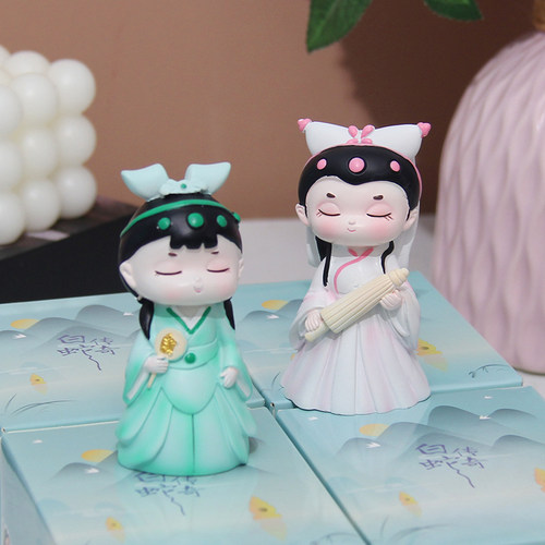 白蛇传奇古风手办盲盒杭州西湖文创白娘子许仙公仔伴手礼物小摆件