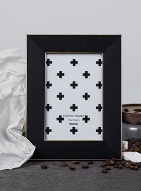 HIMORE海马体6寸相框黑色相框简约现代客厅餐厅卧室走廊挂画创意