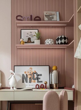 现代简约样板间女孩房书柜书桌组合软装摆件售楼处儿童房搭配饰品