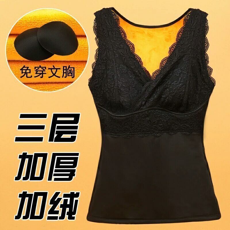 免穿文胸带胸垫加肥加大