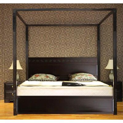 新中式仿古架子床榫卯结构全实木床2米中国风古典家具四柱拔步床