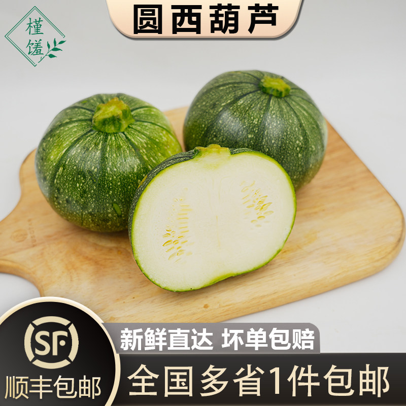 圆形西葫芦2斤-5斤 新鲜蔬菜短蔓嫩南瓜倭瓜绿皮青瓜地雷瓜蘸水菜