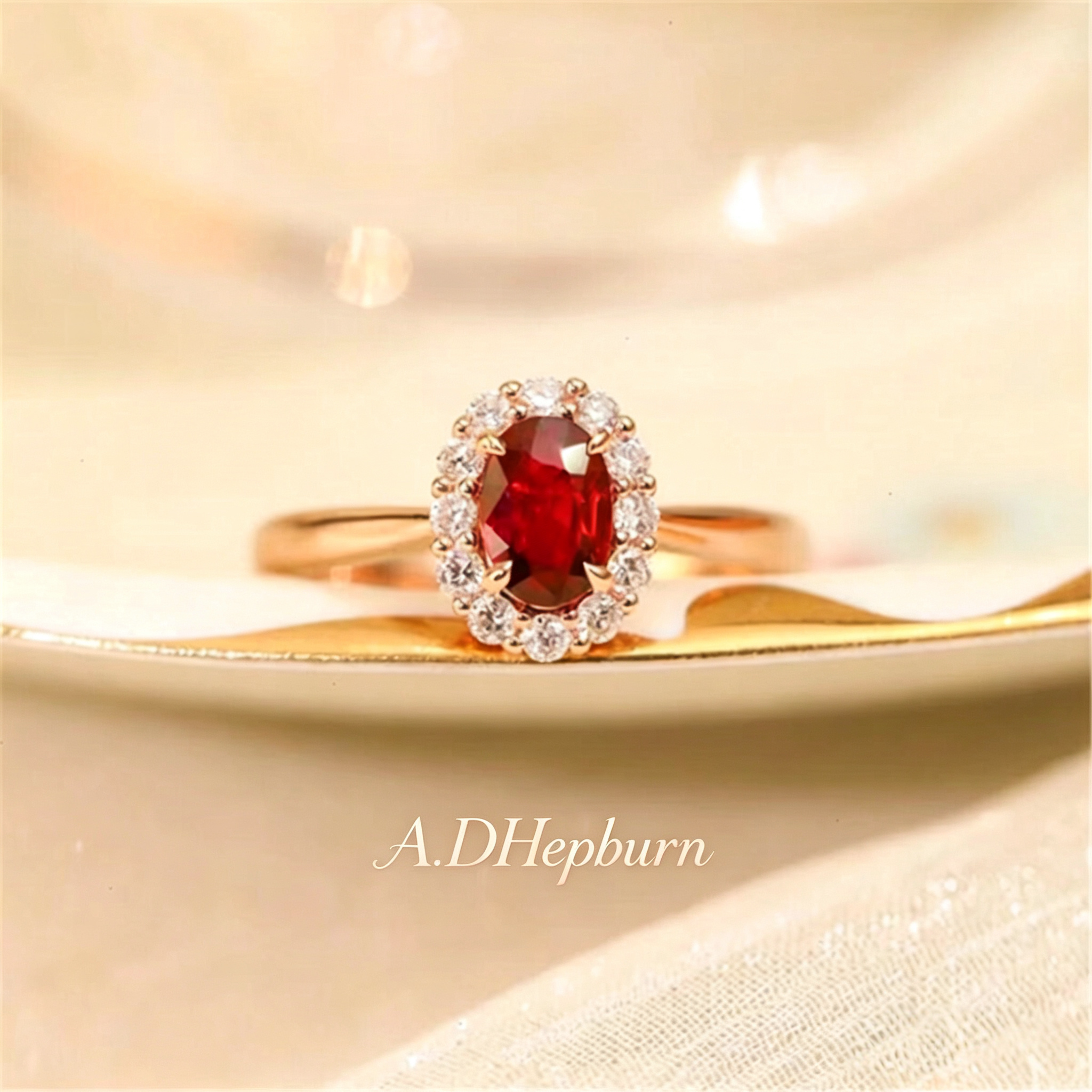 A.DHepburn鸽血红宝石对戒