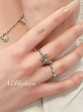 A.DHepburn轻奢蝴蝶开口戒指