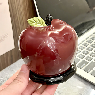 牙签筒桶创意牙签罐陶瓷 苹果牙签盒轻奢高级高颜值牙线盒2025新款