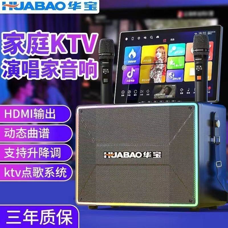 华宝户外音响带屏卡拉OK重低音KT跳广场舞一体机V家庭音箱套装