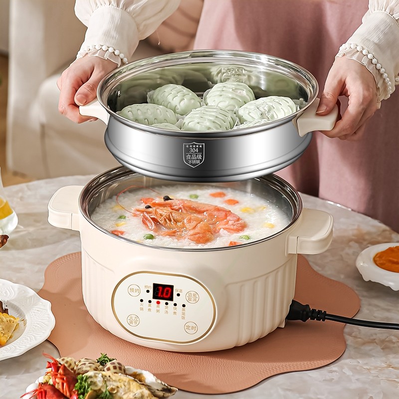 锈钢煲汤锅全自动煮粥锅大容量蒸煮一体电蒸锅电火锅厨乐煲304不