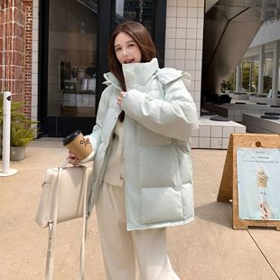 亮世秋同款羽绒服男女短款冬季2025新款加厚立领面包情侣宽松中戏