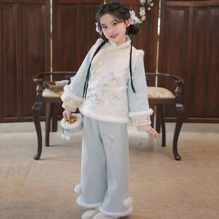 汉服女童秋冬款2025新款儿童国风新中式拜年服小女孩冬季唐装汉服