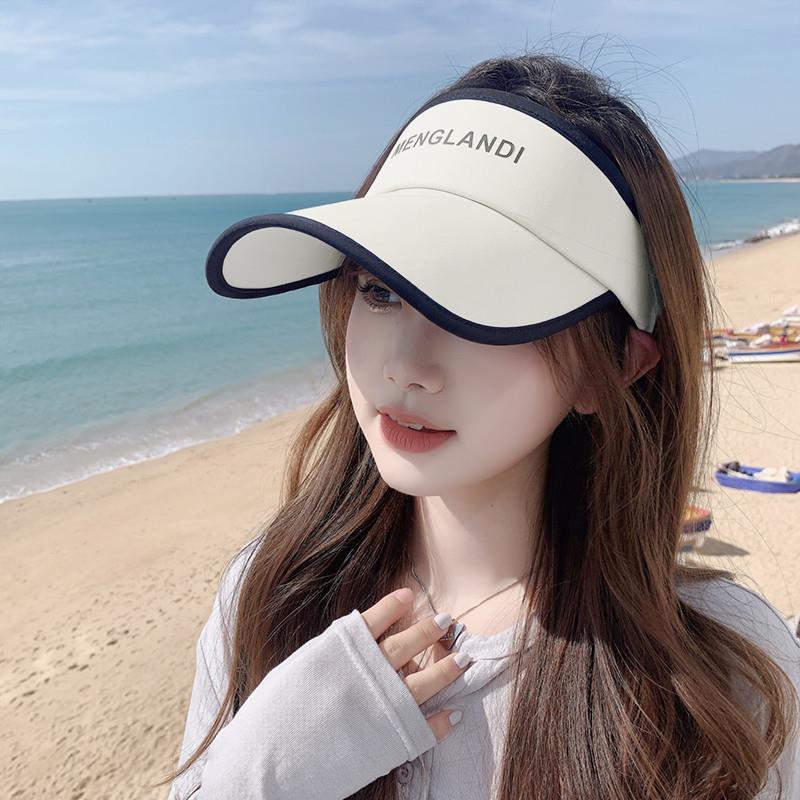 帽子女款2025新款遮阳帽空顶防晒帽女夏防紫外线大檐骑车吹不翻