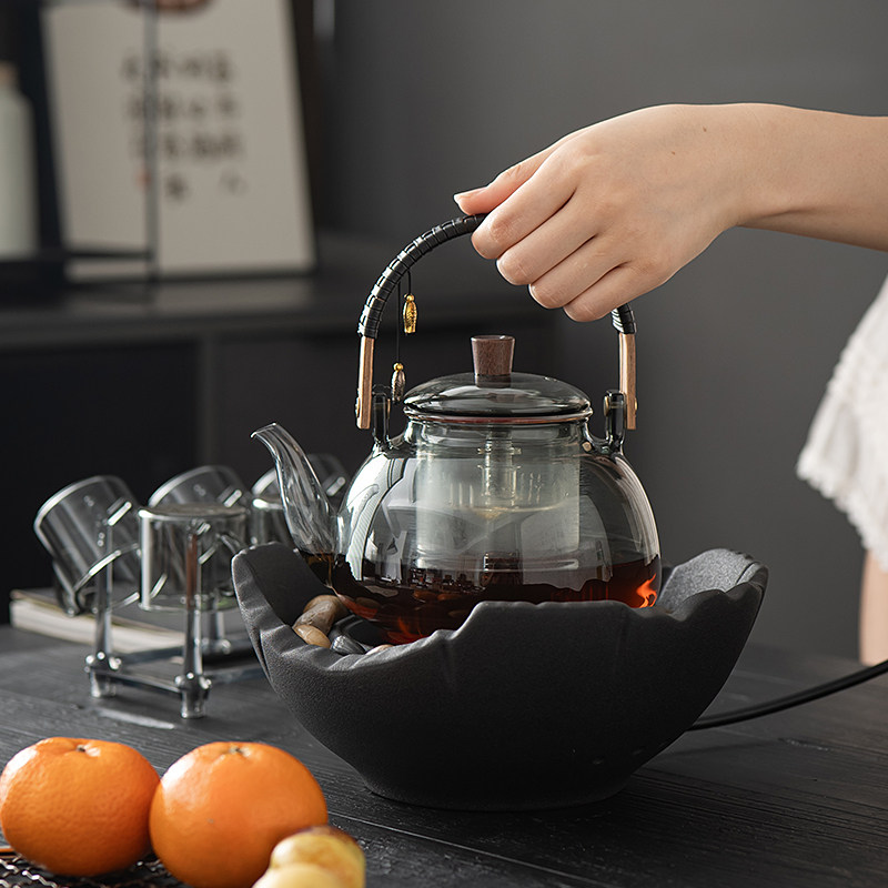 电陶炉围炉煮茶炉泡茶壶高端烧水煮茶器烤奶茶壶家用耐高温玻璃壶
