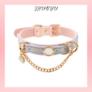 灼欲*高端原创手作真皮云母puppy项圈轻奢定制颈饰蛇纹choker项链