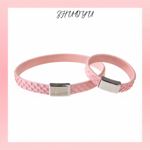 灼欲* 真皮手环手链项圈磁吸puppy蛇皮定制脖chocker刻字简约素圈