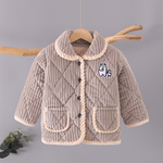 冬季儿童加厚款棉服男童女童上衣棉袄中大童三层夹棉加绒保暖棉衣