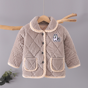 冬季儿童加厚款棉服男童女童上衣棉袄中大童三层夹棉加绒保暖棉衣