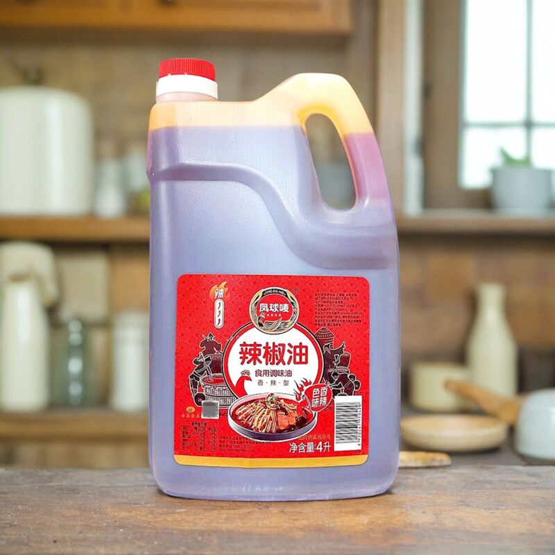 凤球唛辣椒油4L商用大桶装红油上色增香凉拌秘制卤菜螺蛳粉调味料