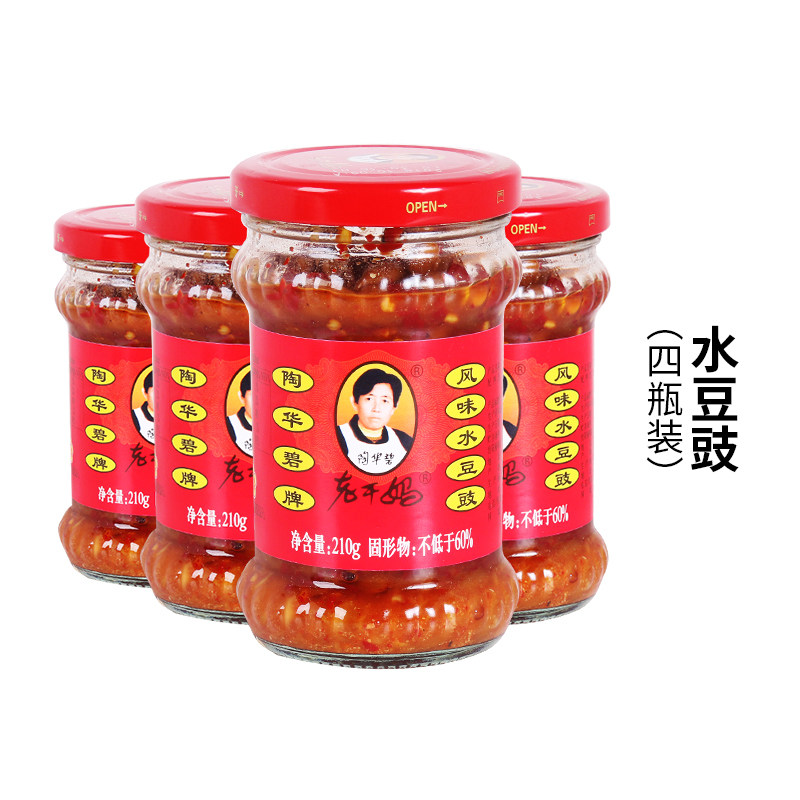 老干妈风味水豆豉210g/瓶开胃下饭菜拌饭拌面豆瓣酱蘸水调料集合