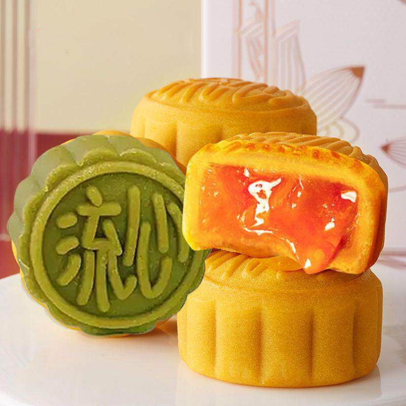 热销港式流心奶黄月饼蛋月烧月饼礼盒广式五仁豆沙冰皮莲蓉中秋零