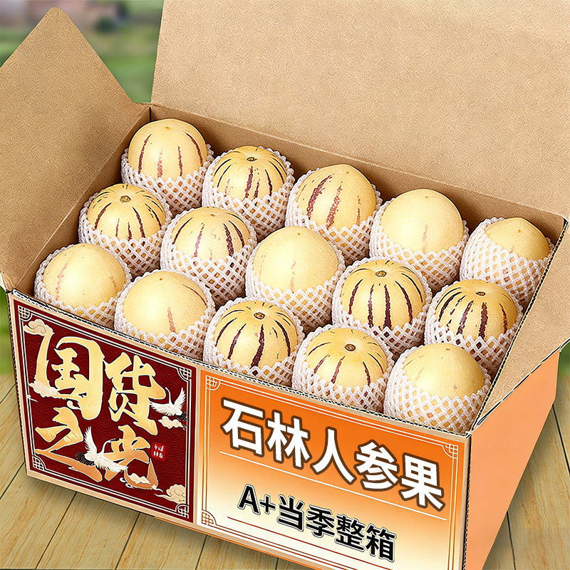 云南石林人参果新鲜水果树上熟现摘当季黄皮人生果黄肉大圆果整箱