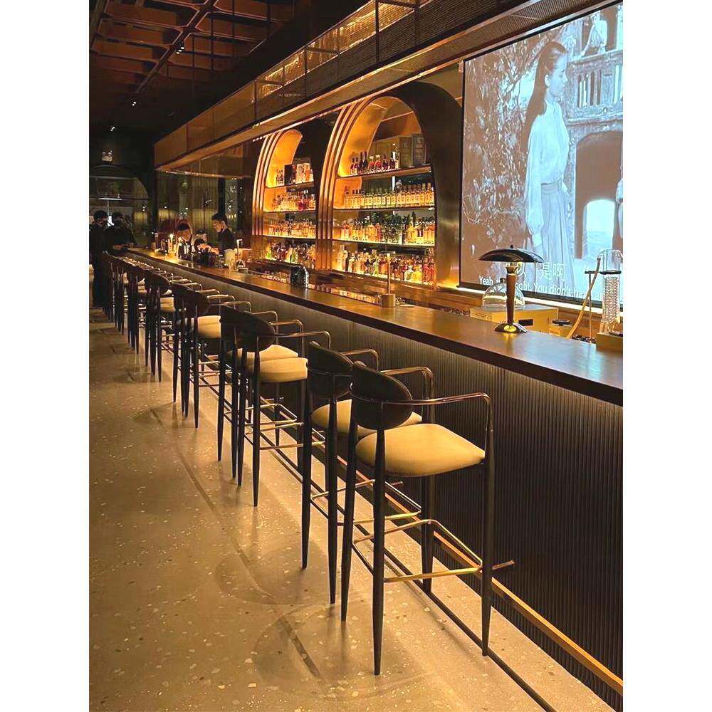 吧台椅子轻奢高级感高端酒吧酒馆吧台椅咖啡厅餐厅清吧家用轻奢大