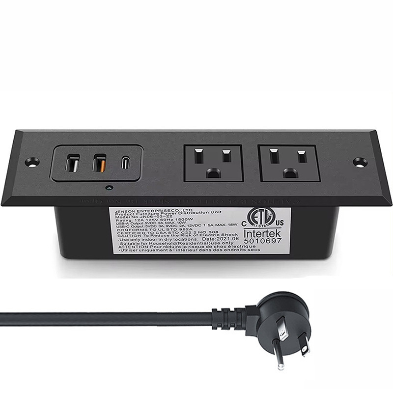 办公家具美标暗装桌面插座125V