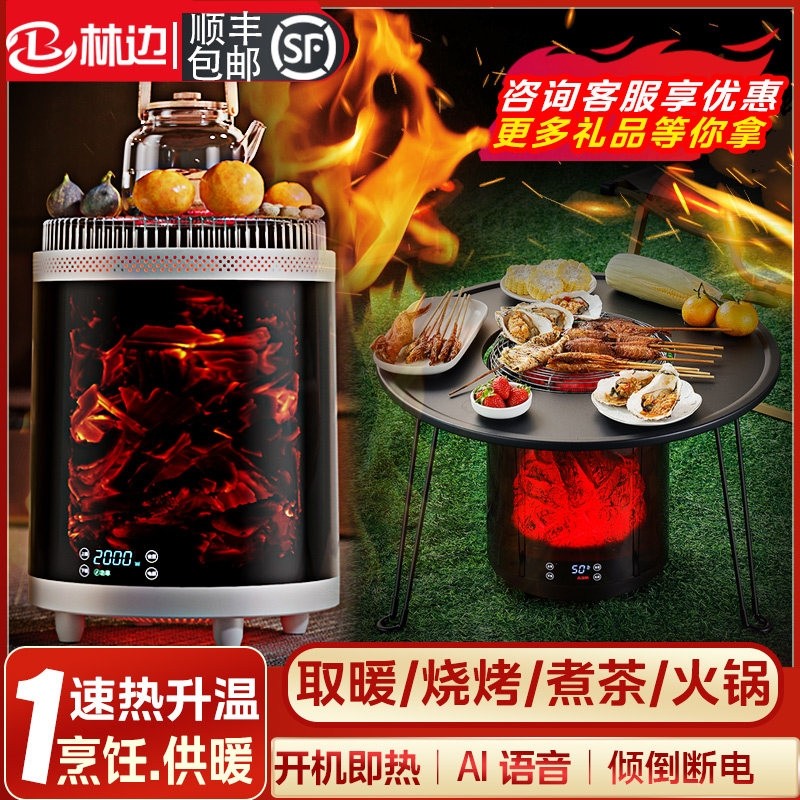林边取暖器智能语音3D仿真火焰家全屋大面积速热围炉煮茶烤火炉用,生活电器,暖风机/取暖器,淘宝优惠券,粉丝福利购,淘宝优惠卷