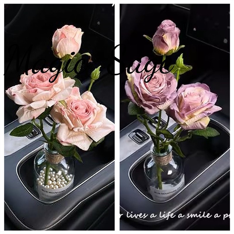 焦边玫瑰仿真花ins风干花假花特斯拉摆件玻璃瓶装饰品汽车中控台,鲜花速递/花卉仿真/绿植园艺,仿真花,淘宝优惠券,粉丝福利购,淘宝优惠卷
