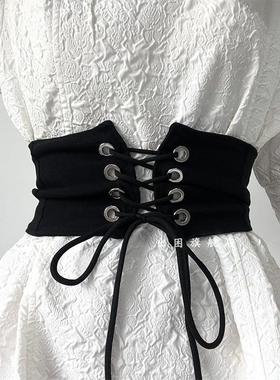 腰封女宽黑色收腰装饰配连衣裙束腰大衣百搭时尚ins风裙子腰带潮