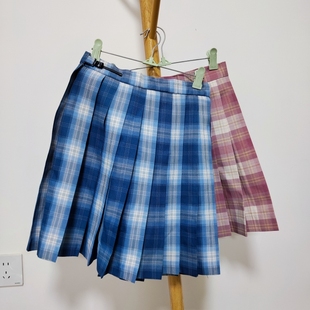 jk制服格裙日系学院风格纹甜美减龄百褶裙高腰显瘦格子半身短裙