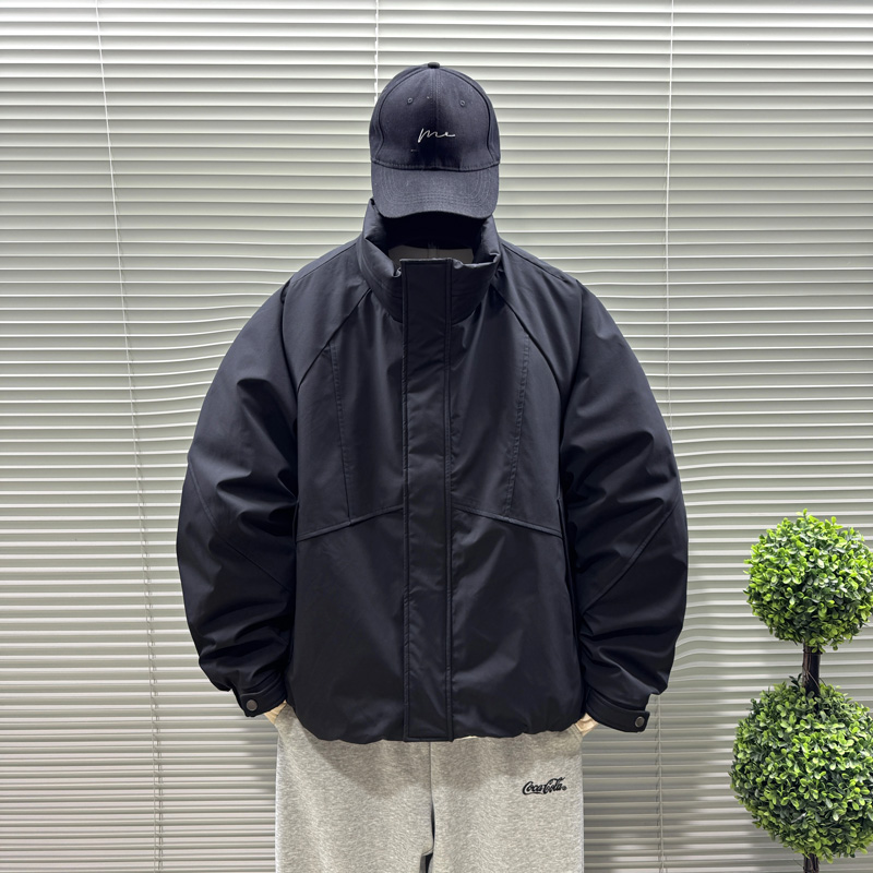 90白鸭绒短款羽绒服男立领外套