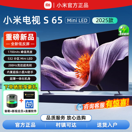 小米电视S65 Mini LED 65英寸2025款 低反屏 532分区 288HZ超高刷