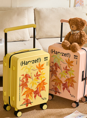 DHJ新款卡通宽拉杆行李箱女20/24寸登机箱密码箱高颜值旅行箱学生